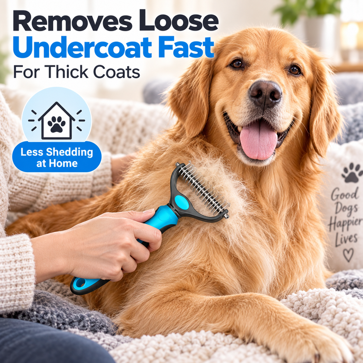 🐶2-in-1 Pet Grooming Brush – Deshed, Detangle & Smooth✨