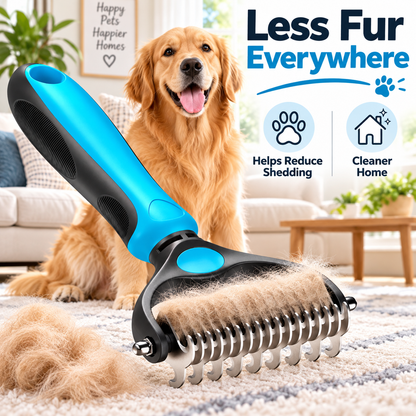 🐶2-in-1 Pet Grooming Brush – Deshed, Detangle & Smooth✨