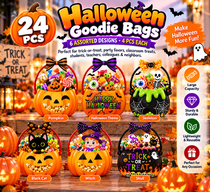 24-Pack Halloween Treat Bags | 6 Assorted Designs