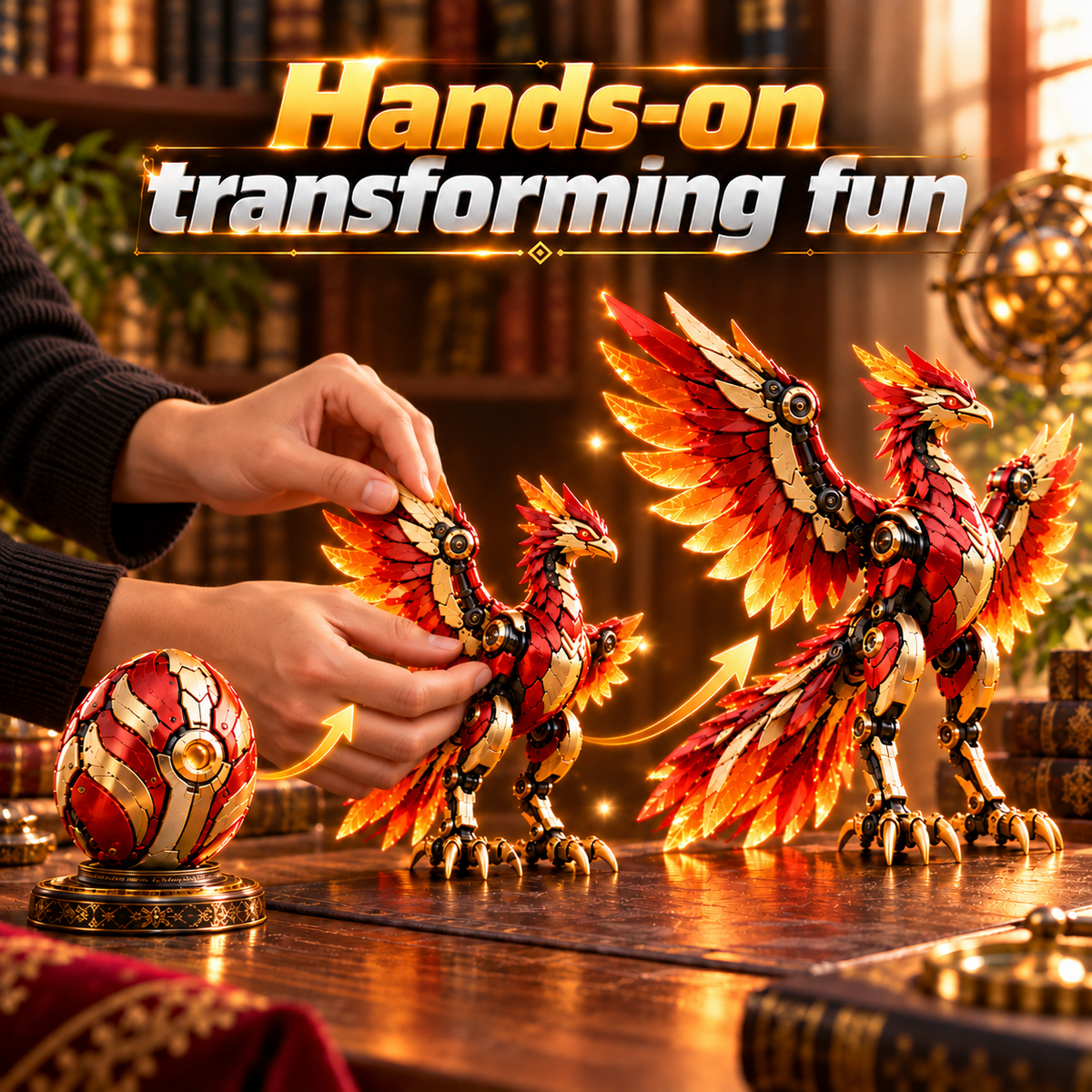 🐦‍🔥 2-in-1 Transforming Mechanical Phoenix Egg – Winged Fantasy Figure