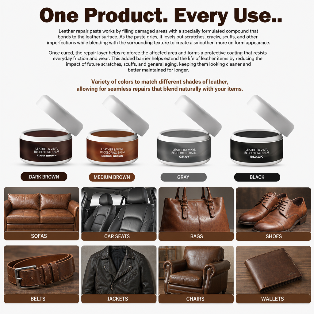 🔥Leather Repair Paste – Fix Cracks, Scratches & Tears