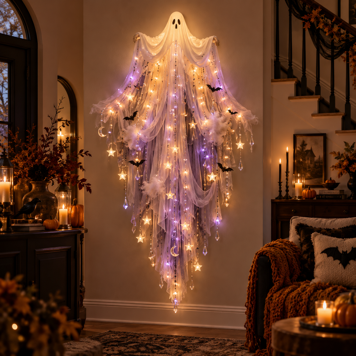 🎃 Elegant Halloween Cascade Wall Lights 👻 Spooky Decor