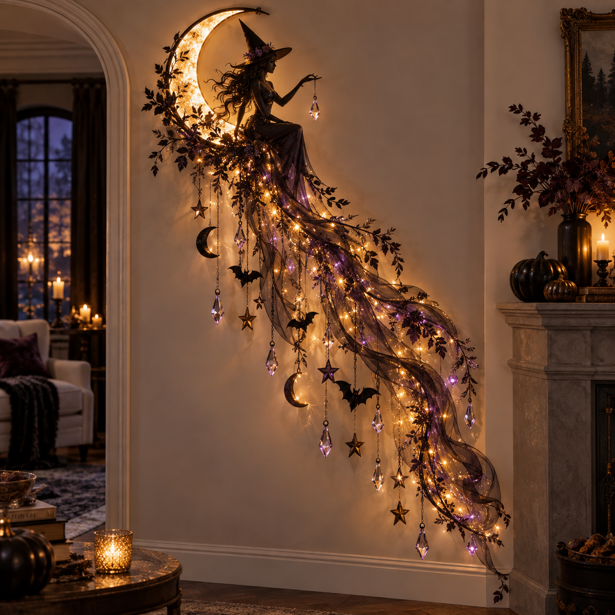 🎃 Elegant Halloween Cascade Wall Lights 👻 Spooky Decor