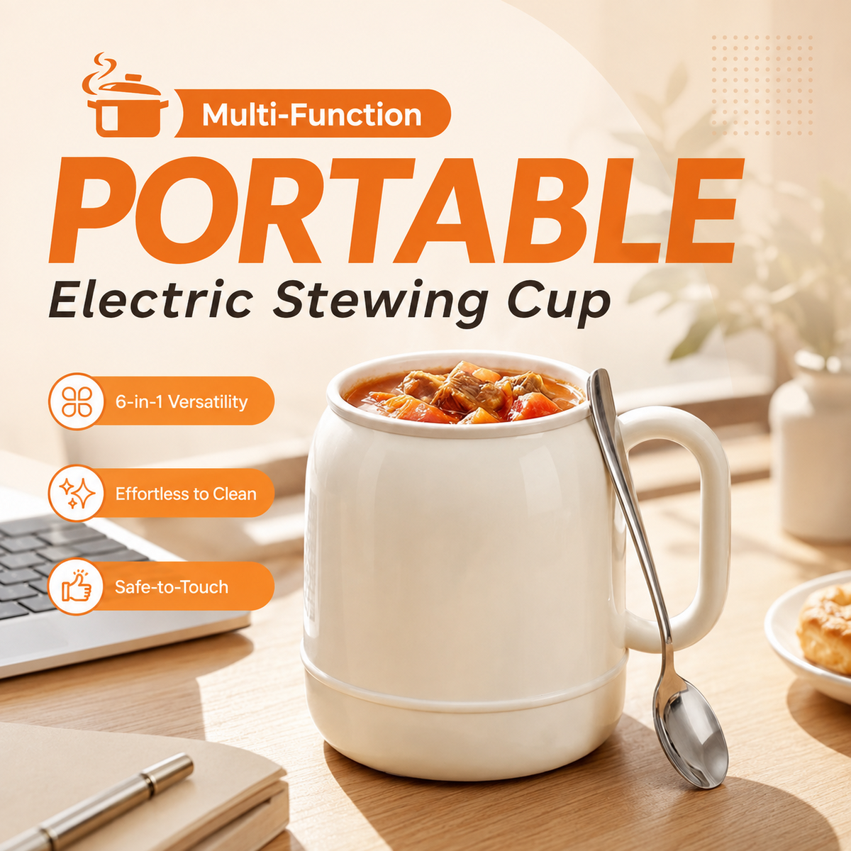 2-in-1 Portable Electric Cooker – Compact Mini Cooking Pot for Fast, Easy Meals