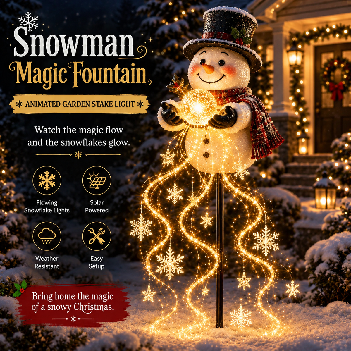 🔔🎄 Festive From Every Angle ✨– Magical Christmas Cascade Solar Garden Light🎄🎁