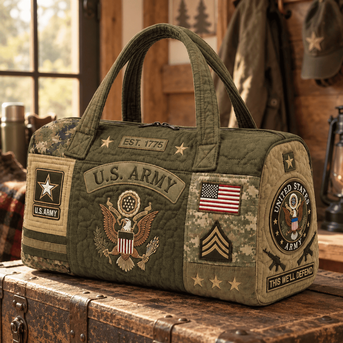 Ncrovopro military heritage quilted duffel bag product image