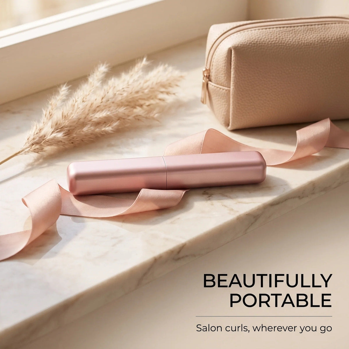 ✨ Cordless Ceramic Hair Curler – Portable Mini Curling Iron with 3 Heat Settings
