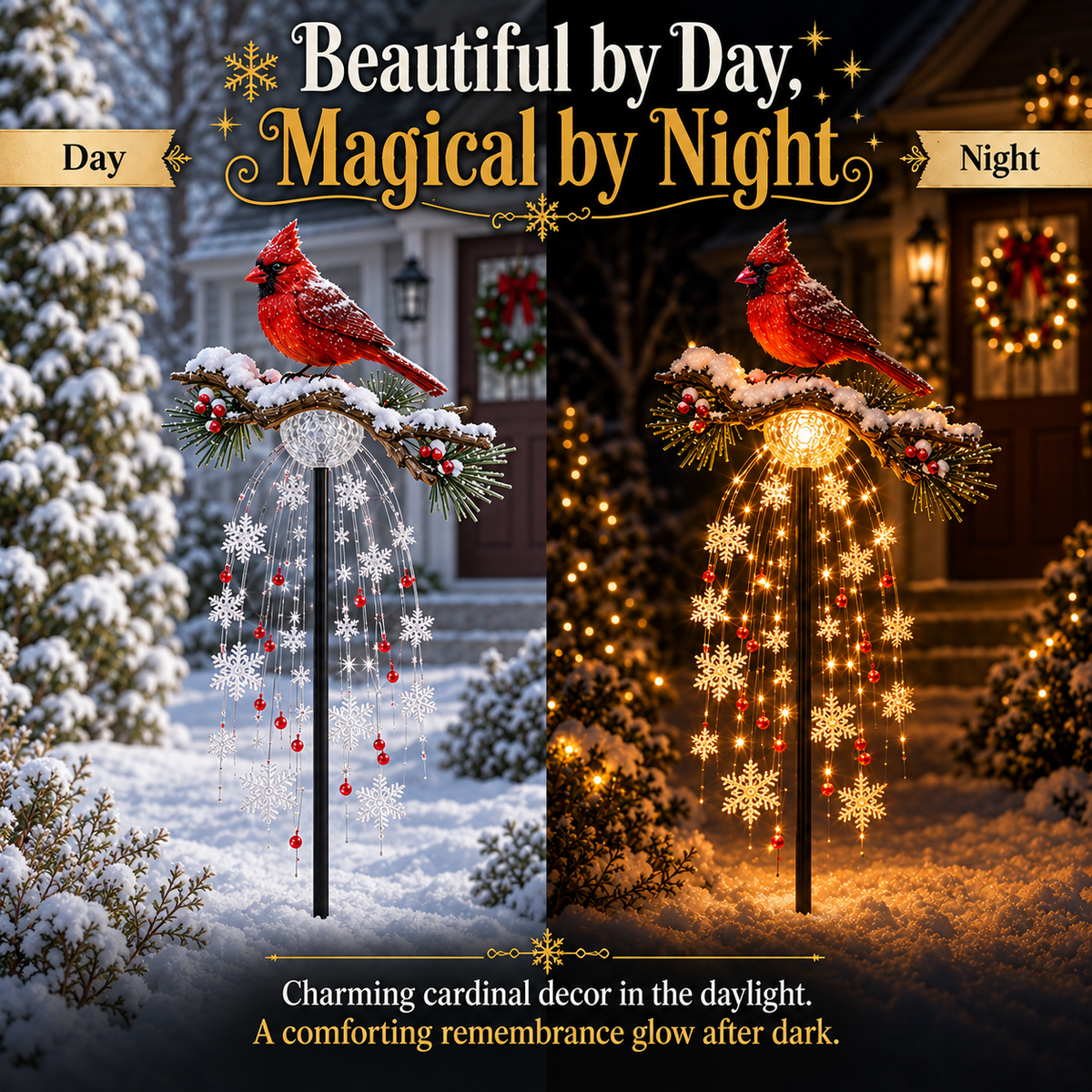 🔔🎄 Festive From Every Angle ✨– Magical Christmas Cascade Solar Garden Light🎄🎁