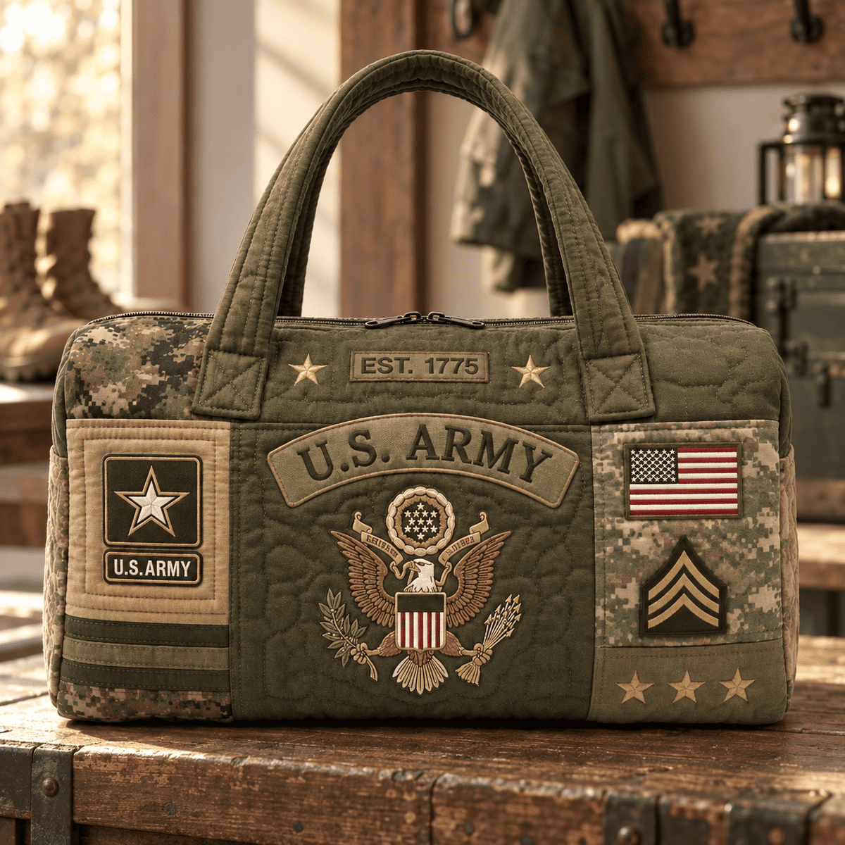 Ncrovopro military heritage quilted duffel bag product image
