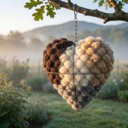 🪶Handmade Heart-Shaped Alpaca Fiber for Bird Nesting-Help Wild Birds Build Warm Nests