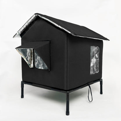 🐱 All-Weather Elevated Cat House 🏡 Outdoor Comfort & Protection