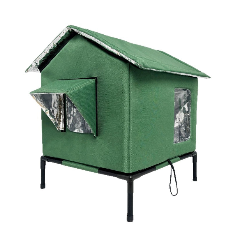 🐱 All-Weather Elevated Cat House 🏡 Outdoor Comfort & Protection