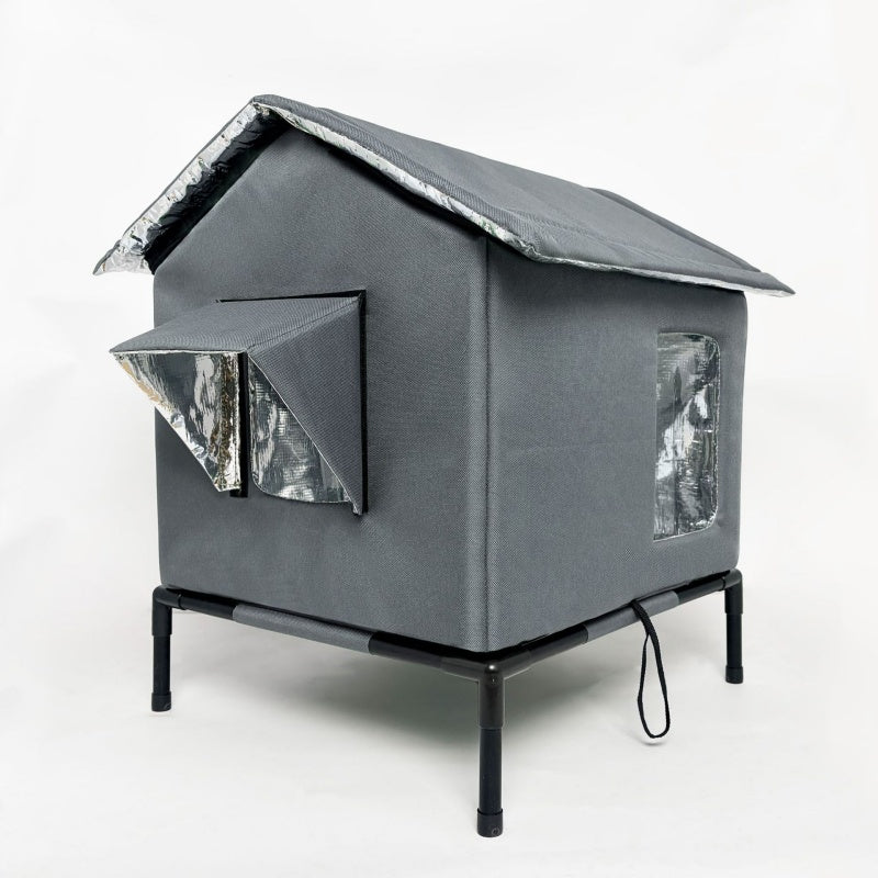 🐱 All-Weather Elevated Cat House 🏡 Outdoor Comfort & Protection