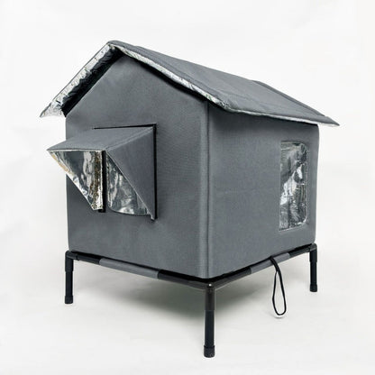 🐱 All-Weather Elevated Cat House 🏡 Outdoor Comfort & Protection