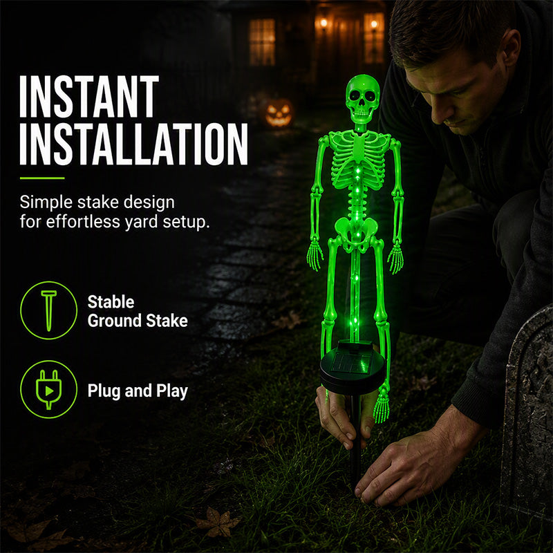 💀 Solar Skeleton Stake Light – Spooky Outdoor Halloween Pathway Decor