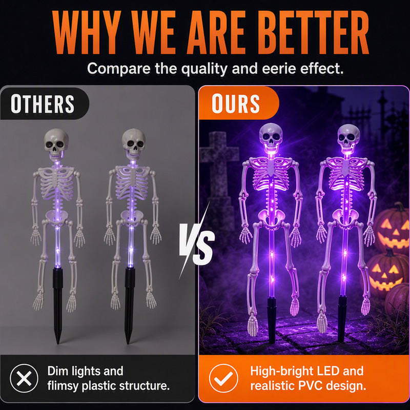 💀 Solar Skeleton Stake Light – Spooky Outdoor Halloween Pathway Decor