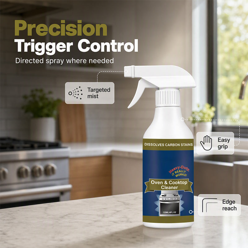 🧽 Extra Strength Oven & Cooktop Cleaner Spray – Grease & Burnt-On Residue Remover✨