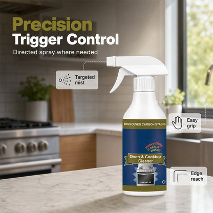 🧽 Extra Strength Oven & Cooktop Cleaner Spray – Grease & Burnt-On Residue Remover✨