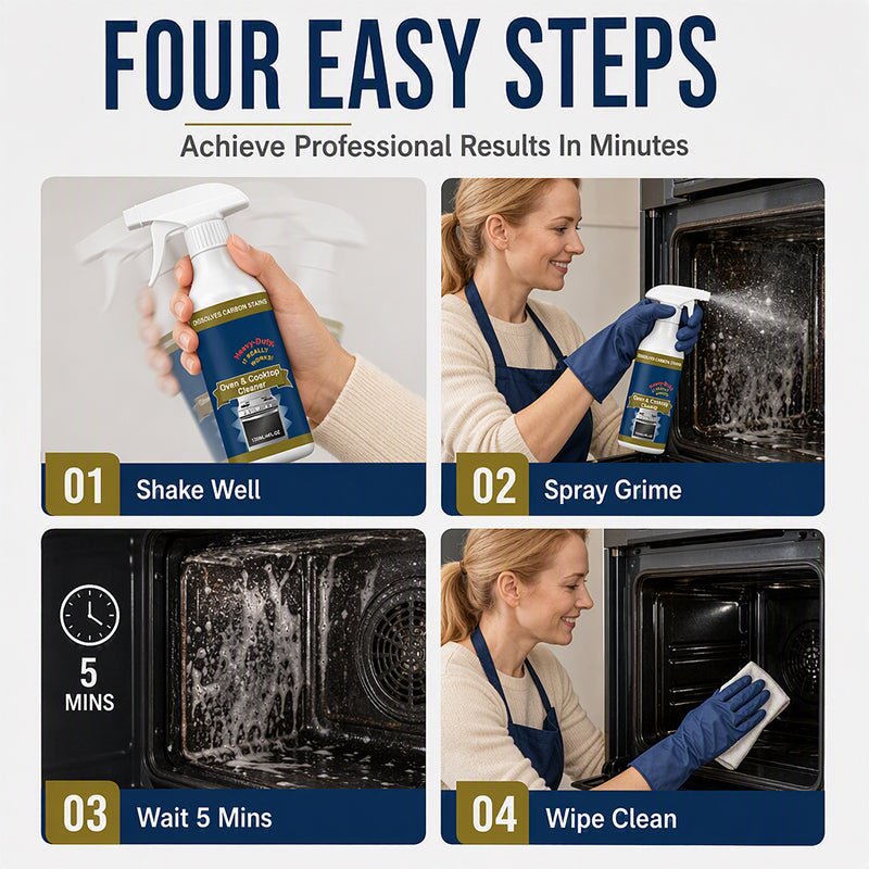 🧽 Extra Strength Oven & Cooktop Cleaner Spray – Grease & Burnt-On Residue Remover✨