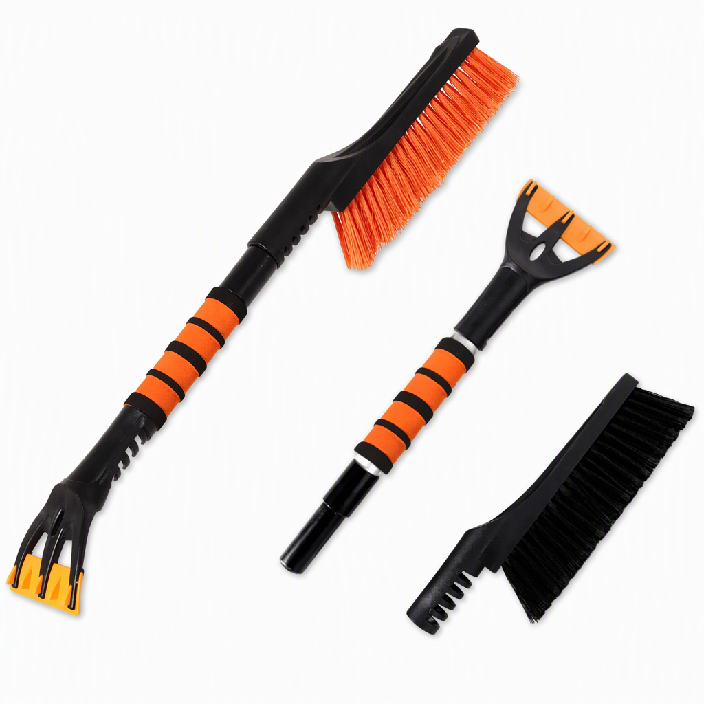 🚗Extendable Car Snow Brush & Ice Scraper – 2-in-1 Winter Windshield Cleaning Tool